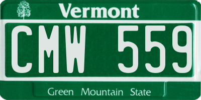 VT license plate CMW559