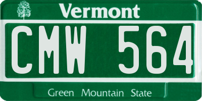 VT license plate CMW564