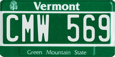 VT license plate CMW569