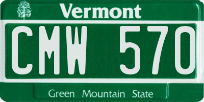 VT license plate CMW570