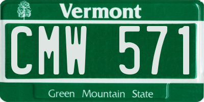 VT license plate CMW571