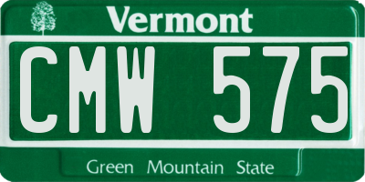 VT license plate CMW575