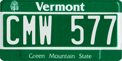 VT license plate CMW577