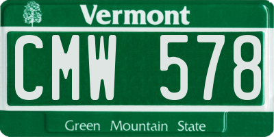 VT license plate CMW578