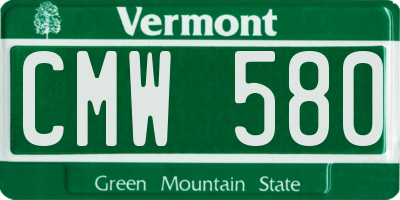 VT license plate CMW580