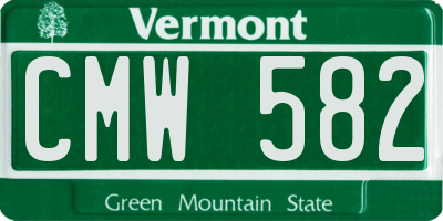 VT license plate CMW582