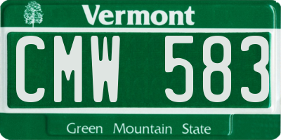 VT license plate CMW583