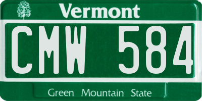 VT license plate CMW584