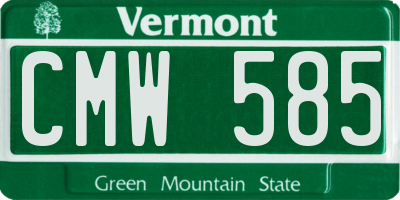 VT license plate CMW585