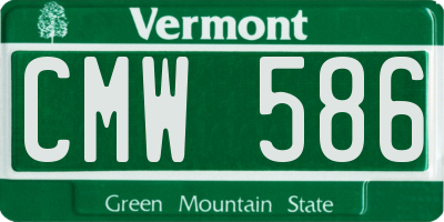 VT license plate CMW586