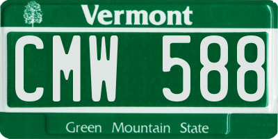 VT license plate CMW588