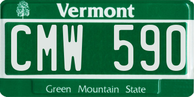 VT license plate CMW590