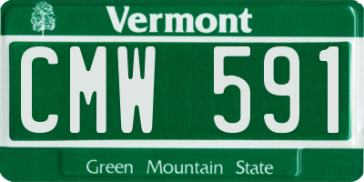 VT license plate CMW591