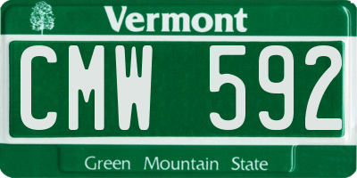 VT license plate CMW592