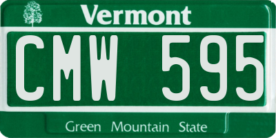 VT license plate CMW595