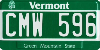 VT license plate CMW596