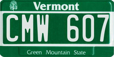VT license plate CMW607