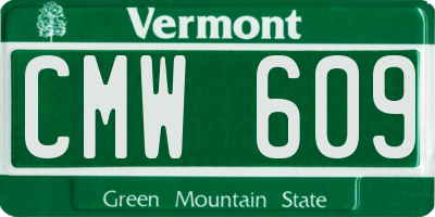 VT license plate CMW609