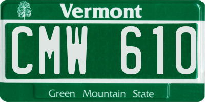 VT license plate CMW610
