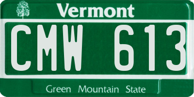 VT license plate CMW613