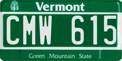 VT license plate CMW615
