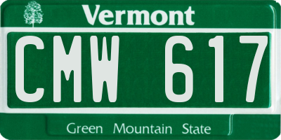 VT license plate CMW617