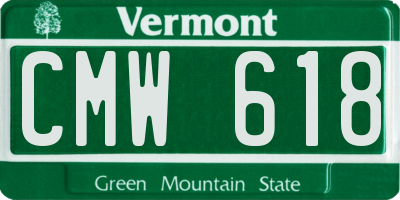 VT license plate CMW618