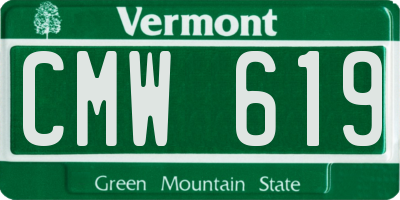 VT license plate CMW619