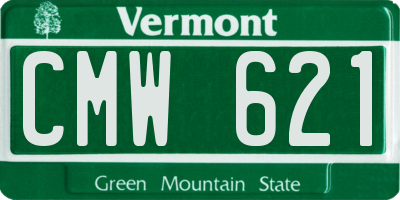 VT license plate CMW621