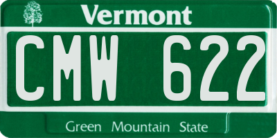 VT license plate CMW622
