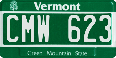 VT license plate CMW623