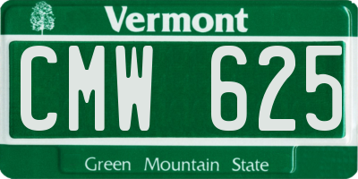 VT license plate CMW625