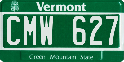 VT license plate CMW627