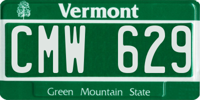 VT license plate CMW629