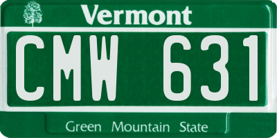 VT license plate CMW631