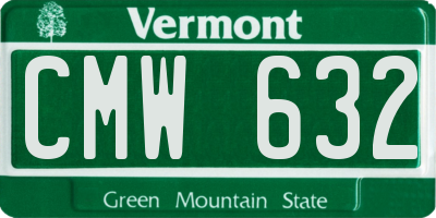 VT license plate CMW632