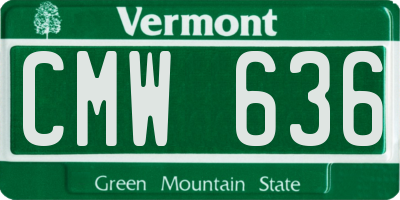 VT license plate CMW636