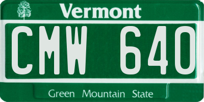 VT license plate CMW640