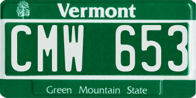 VT license plate CMW653
