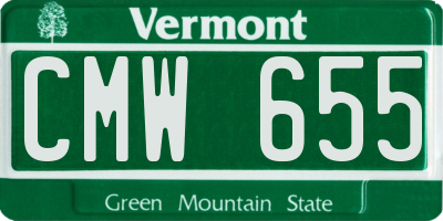 VT license plate CMW655