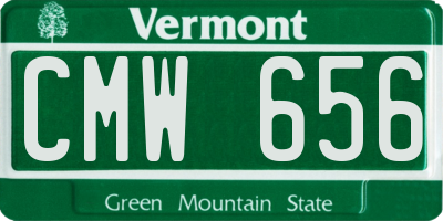 VT license plate CMW656