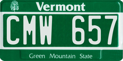 VT license plate CMW657