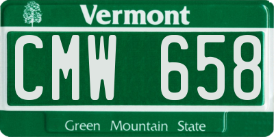 VT license plate CMW658