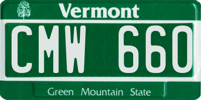 VT license plate CMW660
