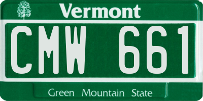 VT license plate CMW661