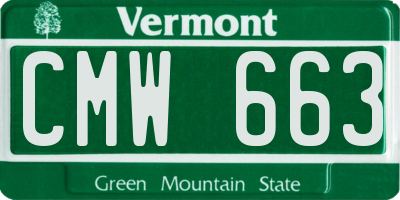 VT license plate CMW663