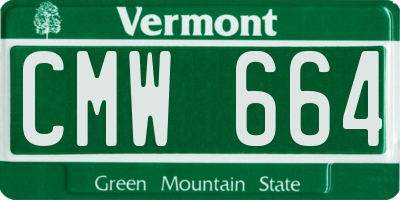 VT license plate CMW664