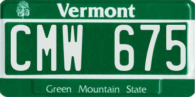 VT license plate CMW675