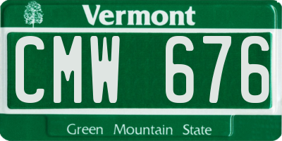 VT license plate CMW676