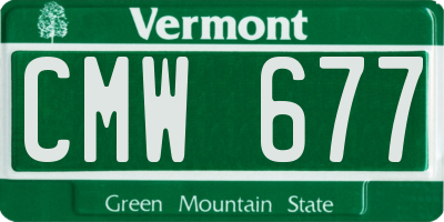 VT license plate CMW677